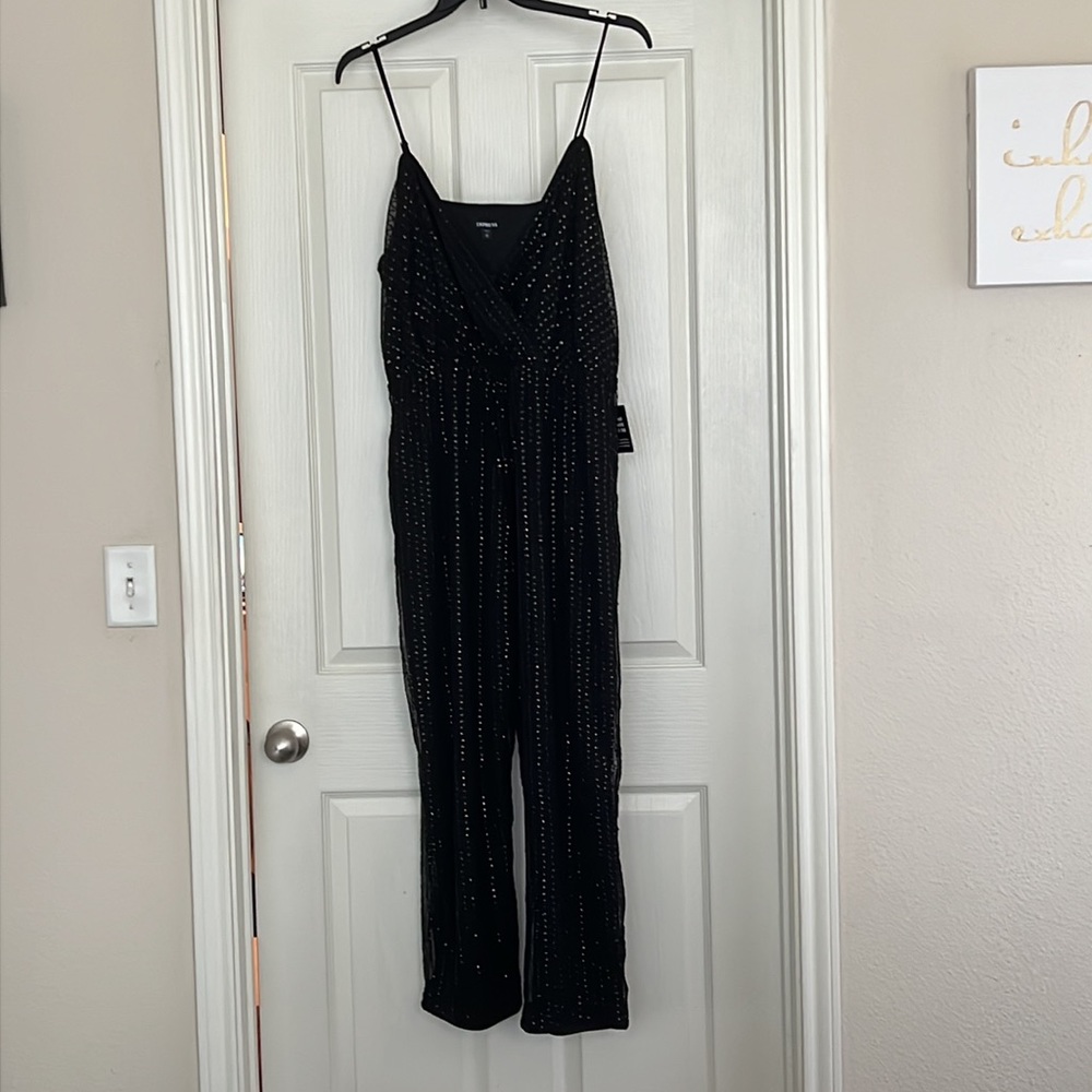 NWT express black sequin jumpsuit